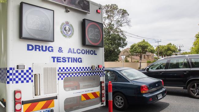 The State Government described the number of motorists booked for drug-driving in morning peak hours  as “alarming”. Picture: MATT LOXTON