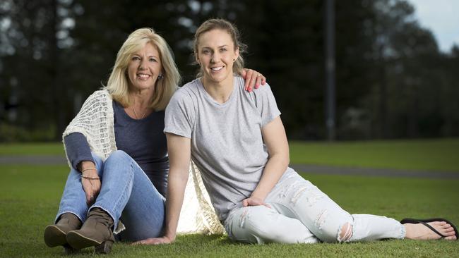 Brown with her mum Bernadette Fitch. Picture: Nigel Hallett