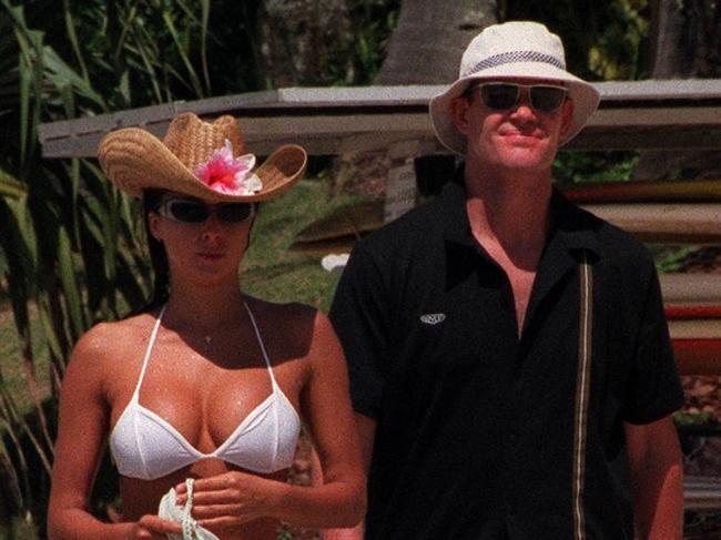 James with Jodie (she was later to change the spelling of her first name) in the early days of their relationship, on holiday together in Noosa. Picutre: Angelo Soulas