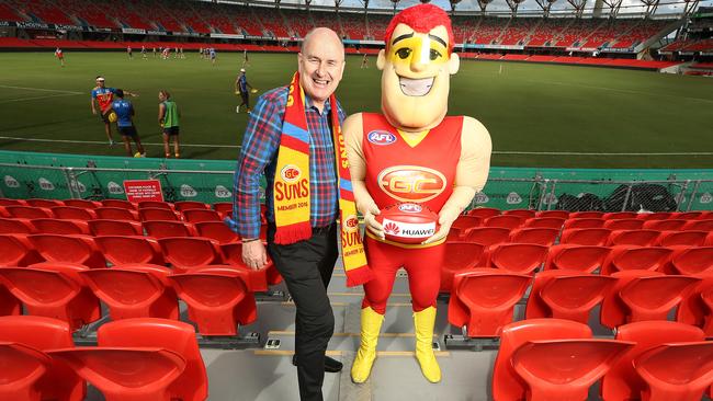 Gold Coast chairman Tony Cochrane throws his support behind Rodney Eade. Picture: Luke Marsden