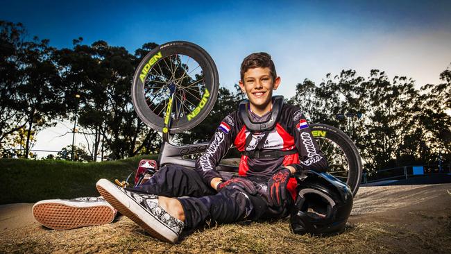 BMX rider Aiden Tillotson. Now, he is urging other kids to do the same. Picture: Nigel Hallett