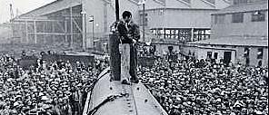 Crowds flocked to see the midget subs which were stranded in Pearl Harbor following the raid.