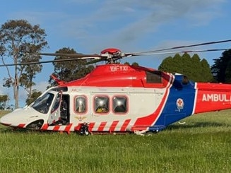 The man was then flown to hospital. Picture: Jack Colantuono.