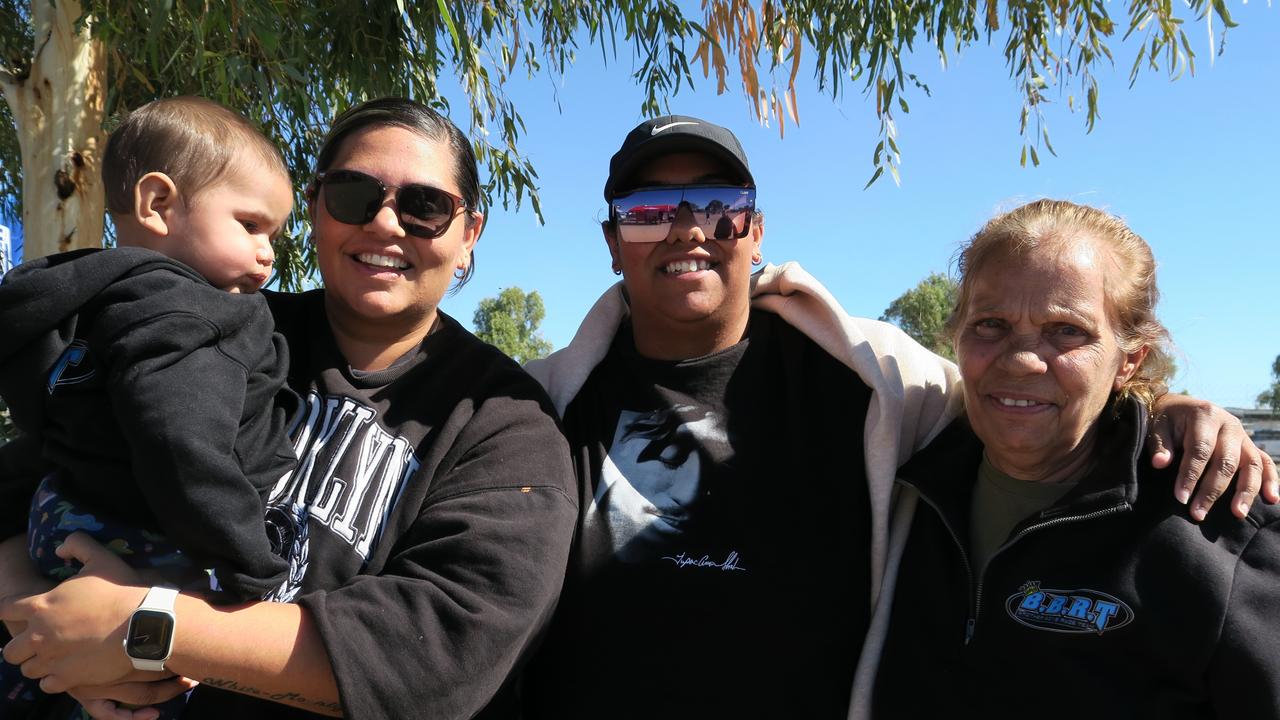 Territorians rugged up for the cool Central Australian weather at Finke. Picture: Gera Kazakov