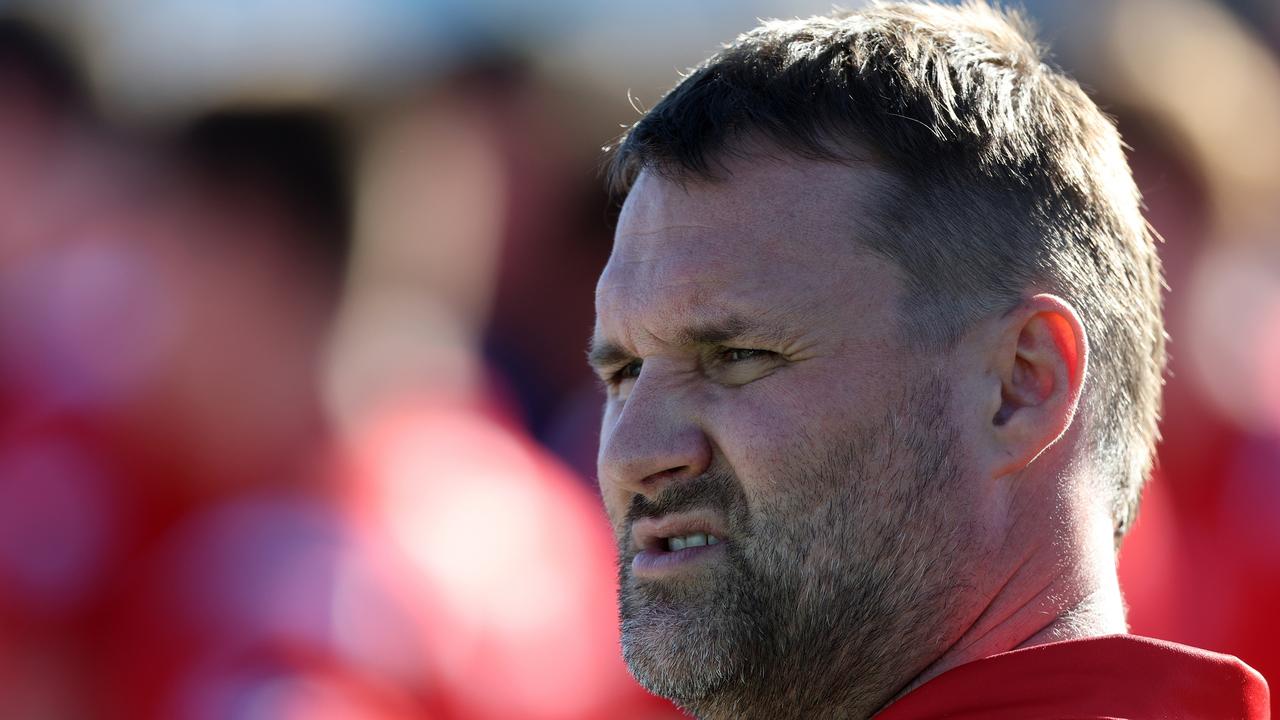 Jacob Surjan during his final game as North Adelaide coach against Sturt in Round 6 at Prospect Oval last Sunday. Picture: Cory Sutton/SANFL