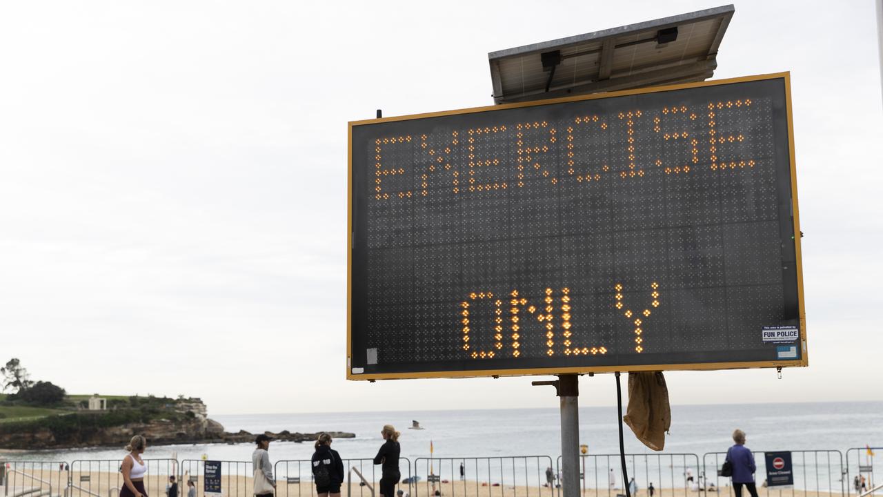 The exercise only rule remains and the beach isn’t a place to relax. Picture: Brook Mitchell/Getty Images