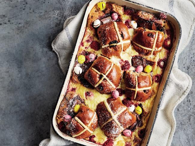 Ray Capaldi’s hot cross bun chocolate bread and butter pudding.