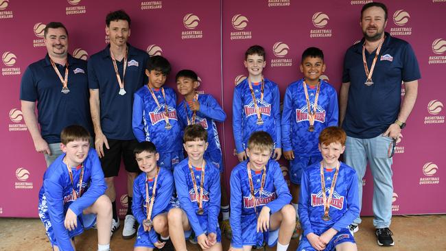 Toowoomba Mountaineers Division 5 boys with their medals after the 2024 under-12 boys state titles