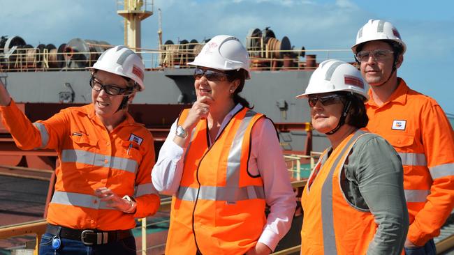 Premier Annastacia Palaszczuk with Member for Mackay Julieanne Gilbert today. Photo - Caitlin Charles