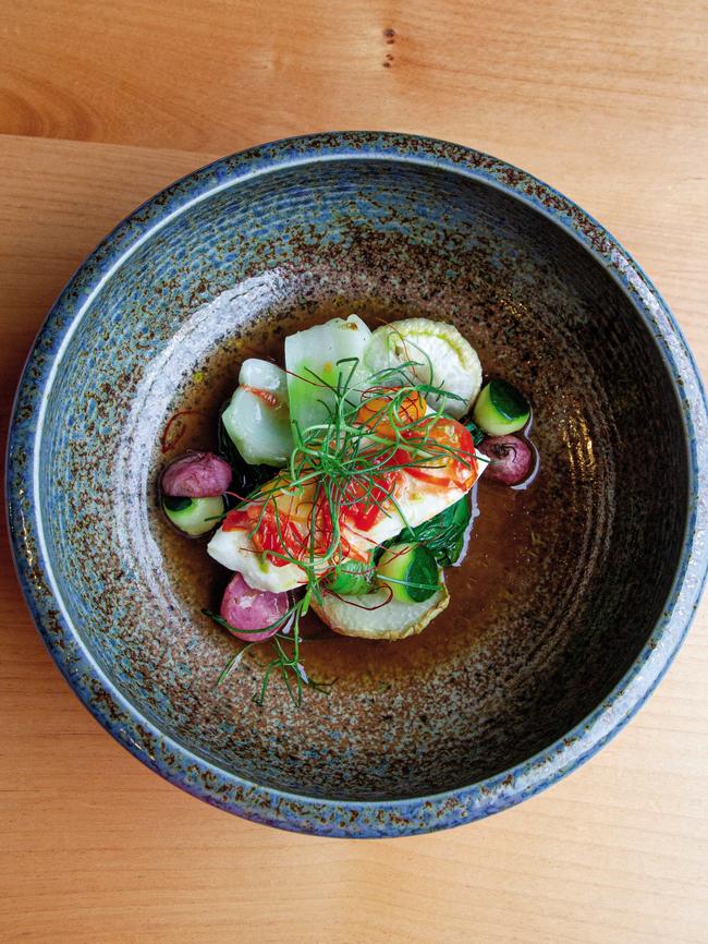 The Cookhouse’s baked halibut in tamarind broth. Picture: Nikki Fenix