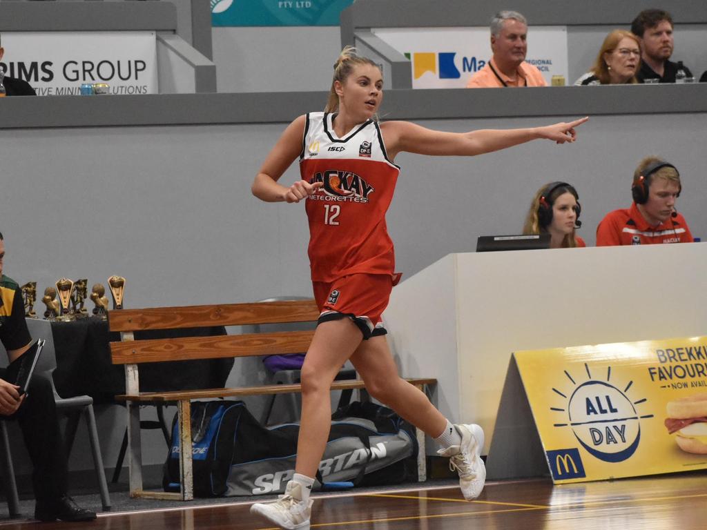 Courtney Virgo for Mackay Meteorettes against Ipswich Force in the NBL1 North, July 24 2021. Picture: Matthew Forrest