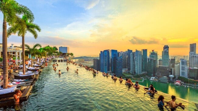 The iconic pool at Singapore's Marina Bay Sands hotel.