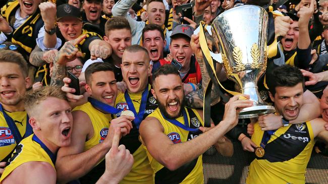 Richmond’s stunning premiership win has the club in prime position to bust through the 90,000 member mark in 2018. Picture: Mark Stewart