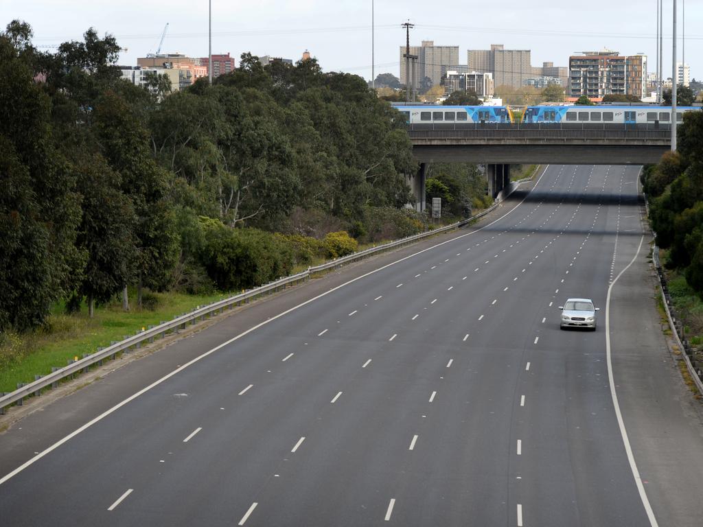 The Eastern Freeway at Clifton Hill has never been so quiet. Picture: NCA NewsWire/Andrew Henshaw