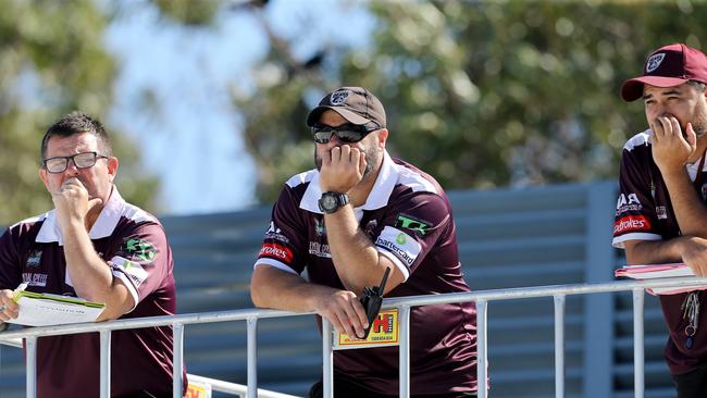 Jimmy Lenihan (middle) at his usual Pizzey Park perch. Picture: AAP Image/David Clark