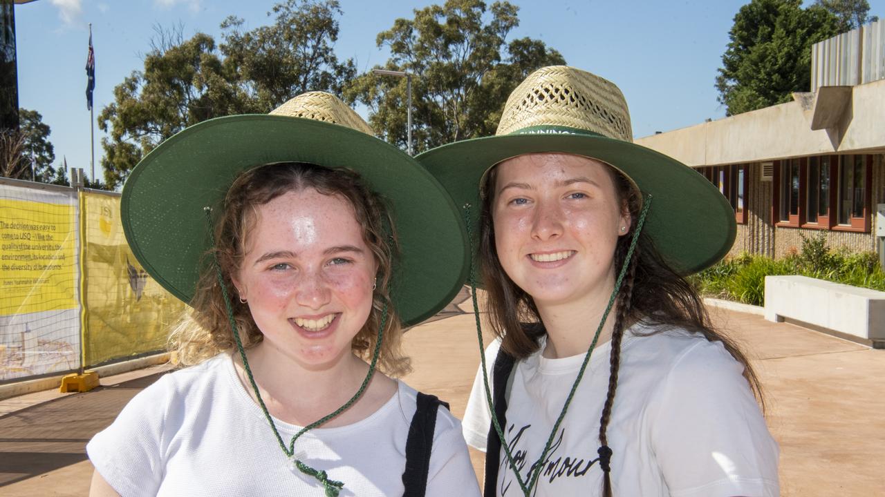 Ashlyn Martin and Cassie Lawson explore USQ open day. Sunday, August 15, 2021. Picture: Nev Madsen.