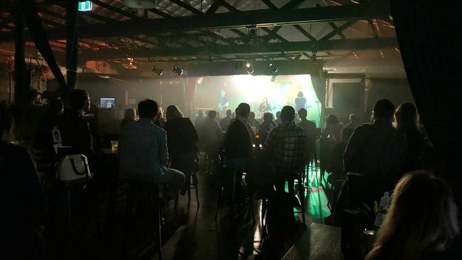 Brisbane alternative rock band Screamfeeder performing before seated patrons at music venue The Zoo on Thursday July 23, 2020, two weeks into the Queensland capital's return to COVID-safe live music. Picture: Andrew McMillen / The Australian