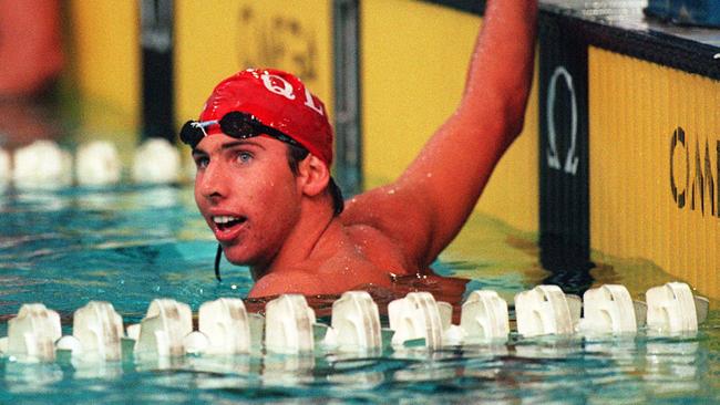 Pic Bruce/Long - State Swim Titles at Chandler - 7 Jan 1997.... Grant Hackett Sport swimming qld headshot