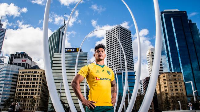 Lopeti Timani in Perth ahead of the Wallabies clash with Argentina.