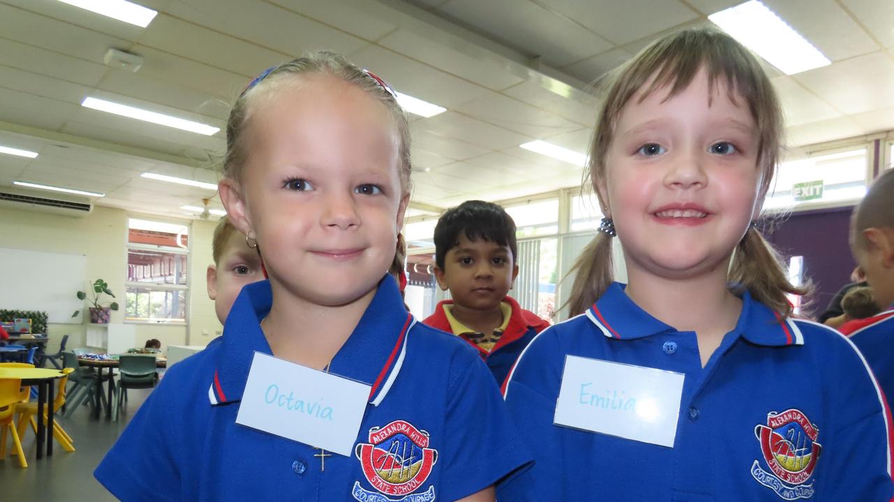 MY FIRST DAY 2024: Octavia and Emilia at Alexandra Hills State School.