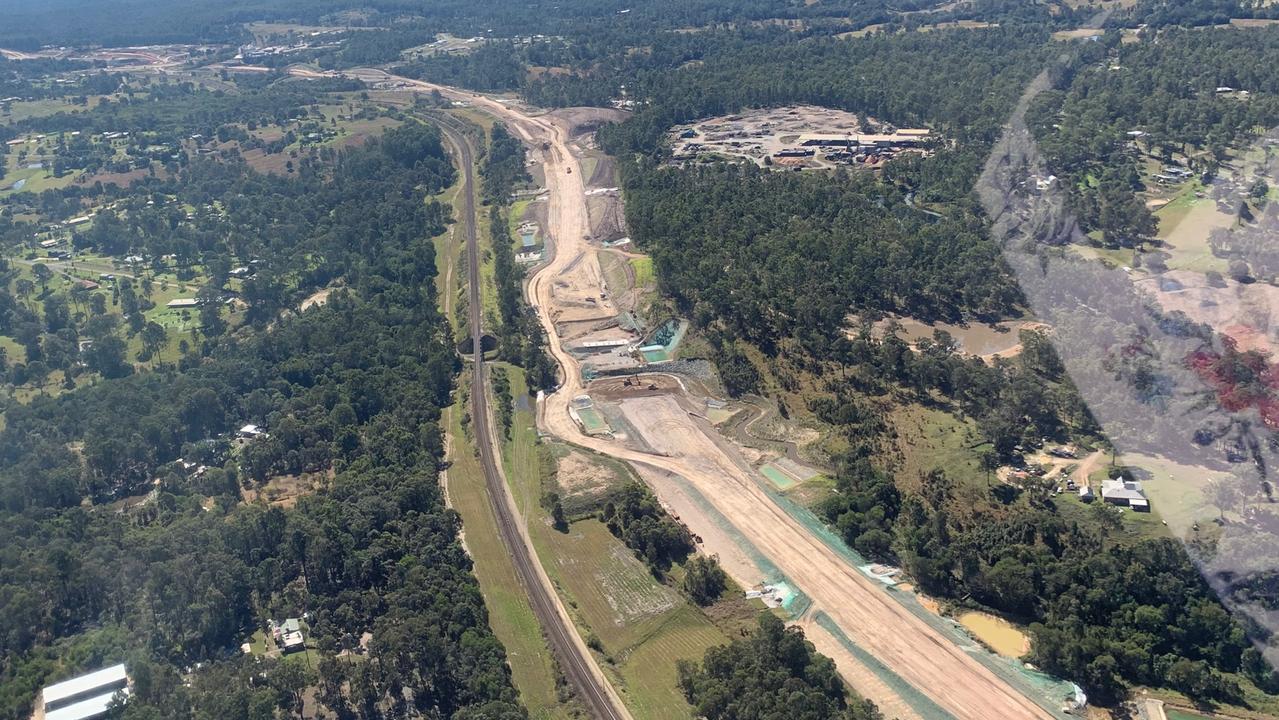 The new highway will run parallel to the rail line. Picture: Bruce Devereaux.