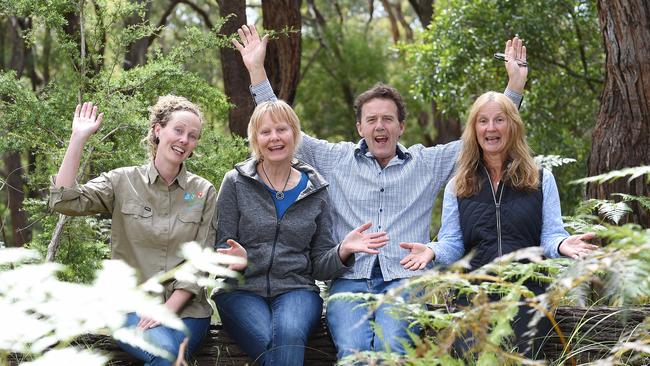 Trust for Nature’s Rachel Douglas with Yellingbo neighbours Gaye Gadsden, David Carr and Hilary Doulton. Picture: Josie Hayden