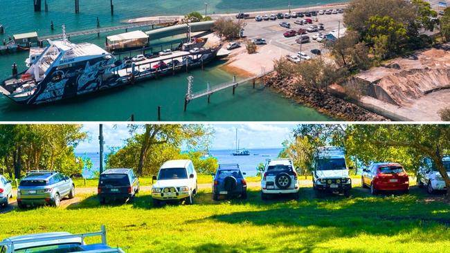 Cars parked on the foreshore at North Stradbroke Island. Car owners will soon be fined by Redland City Council if they do not meet strict time limits. Pictures: Contributed and Judith Kerr