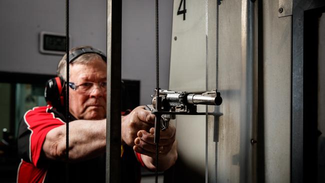 Andrew Marks, managing director of Marksman Indoor Shooting Range in Adelaide, in 2020. Three suicides have occurred at the facility. Picture: Matt Turner