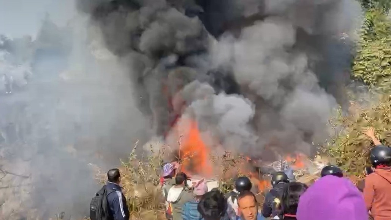 A view of Pokhara Airport, where Yeti Airlines plane carrying more than 70 people crashes in Pokhara, Nepal January 15, 2023. Picture: Stringer/Anadolu Agency via Getty Images