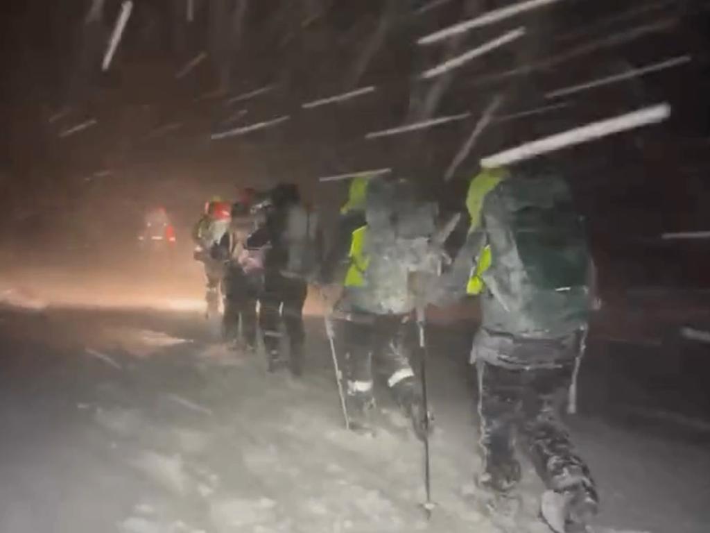 Footage shows the rescue party battling harsh conditions. Picture: NSW Police