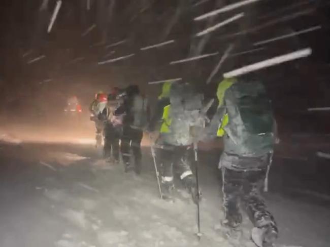 Footage shows the rescue party battling harsh conditions. Picture: NSW Police
