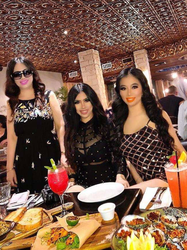 The women, and a man dining with them. Picture: Instagram