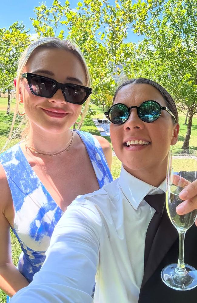 Sam Kerr and her partner Kristie Mewis, attend a wedding in the Hunter Valley in NSW. Picture: Sam Kerr / Instagram