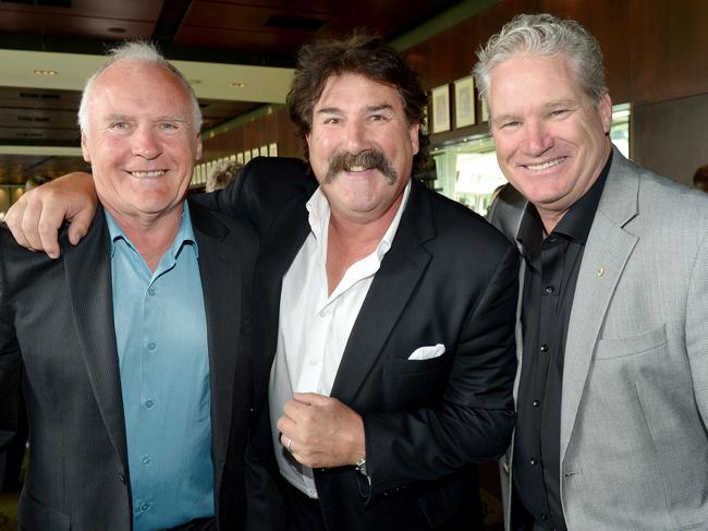 Rodney Hogg, Robert DiPierdomenico, and Dean Jones at the MCG in 2014.