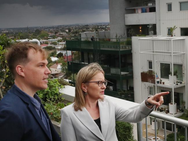 Allan was selling her new social housing policy when Pallas announced the tax. Picture: David Crosling