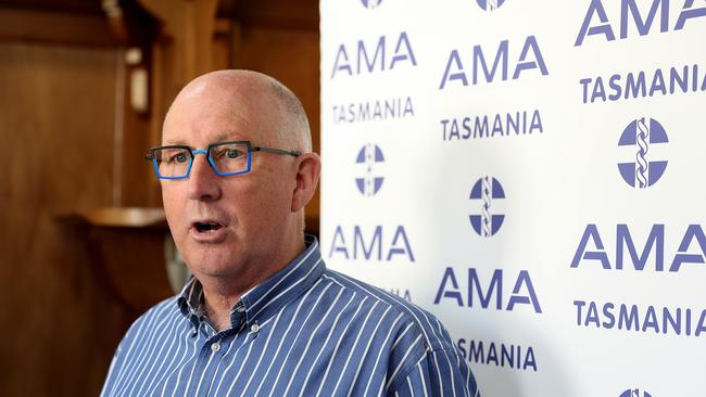 asmania’s Australian Medical Association president Dr John Davis. Picture: SAM ROSEWARNE