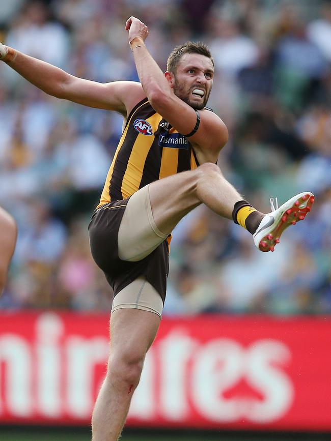 Jack Gunston’s usually trusty goalkicking has been an issue this year. Picture: Michael Klein.