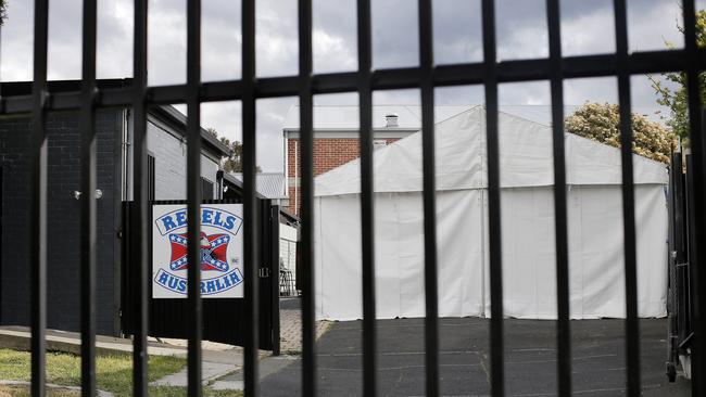 The Rebels motorcycle gang headquarters in North Hobart. Picture: MATHEW FARRELL