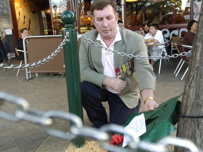 Gregory Read, who was awarded the Star of Courage for his actions during the massacre, returns to the scene. Picture: Alan Place