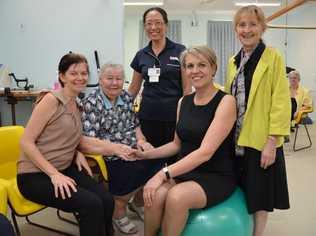 Meeting the Federal Minister for Health Tanya Plibersek and Federal Member for Page Janelle Saffin in Lismore today were (l-r) Healthy Communities Coordinator Tarryn Corlet, Carroll Centre client Violet Cook, 79, and Carroll Centre physiotherapist Patricia Tan.