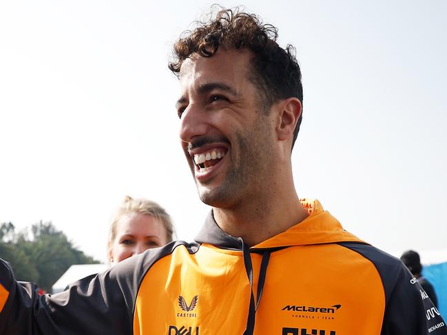 MEXICO CITY, MEXICO - OCTOBER 28: Daniel Ricciardo of Australia and McLaren greets fans prior to practice ahead of the F1 Grand Prix of Mexico at Autodromo Hermanos Rodriguez on October 28, 2022 in Mexico City, Mexico. (Photo by Jared C. Tilton/Getty Images)