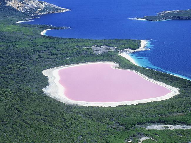 Lake Hillier really stands out. Getty Images