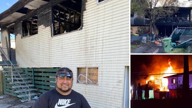 Main photo: Logan banded together to help a family in Jacaranda Ave; <i>and above</i>: the Woodridge house where Michael Luck died.