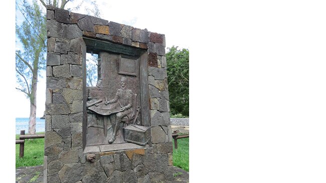 The Flinders monument on Mauritius. Picture: Katrina Lobley