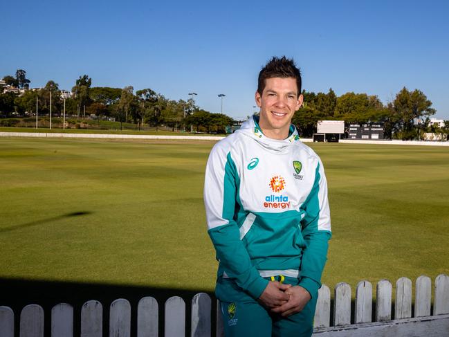 Australia cricket team captain Tim Paine will assist the Cricket Australia XI side as a coach against NT Strike. Picture: Patrick Hamilton/AFP