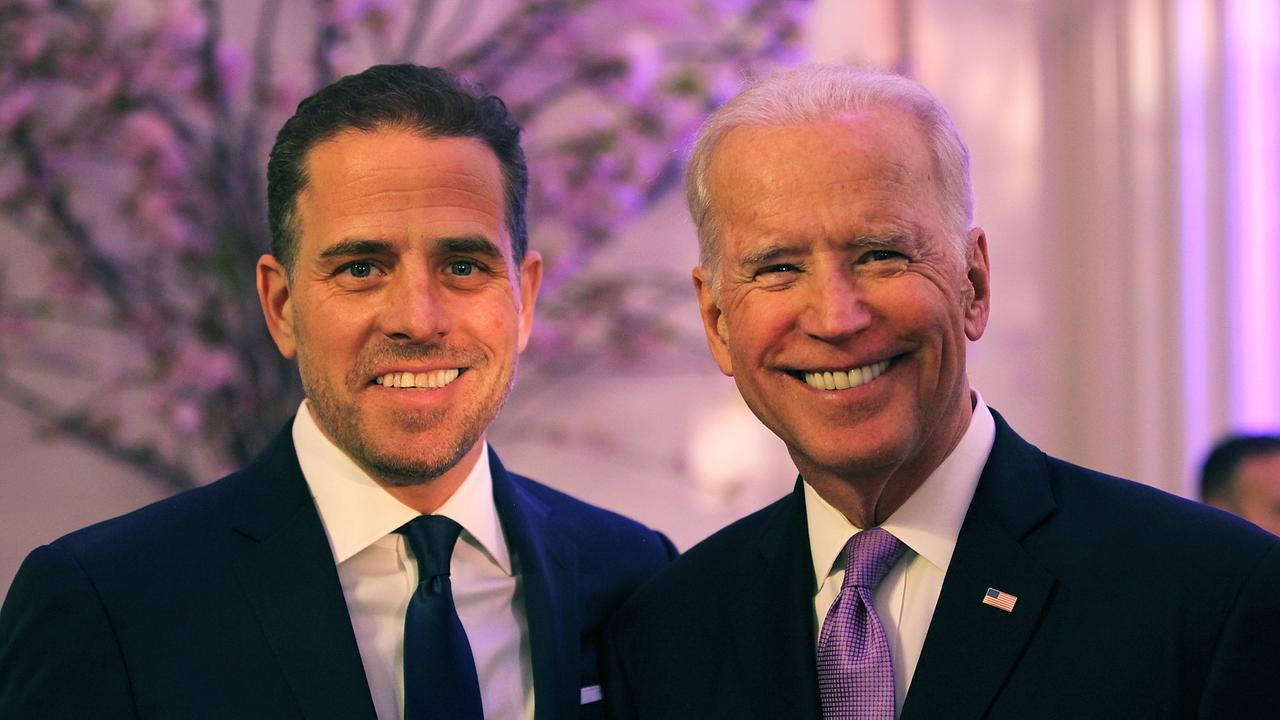 Hunter Biden with then US Vice President Joe Biden in 2016. Picture: Teresa Kroeger/Getty