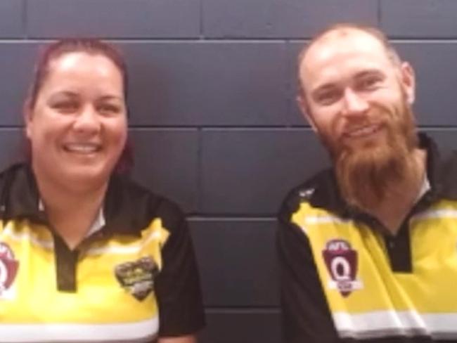 Simon and Maureen Mehaffey have been thanked by the Richmond captain for their contribution to AFL in Queensland. Picture: Supplied