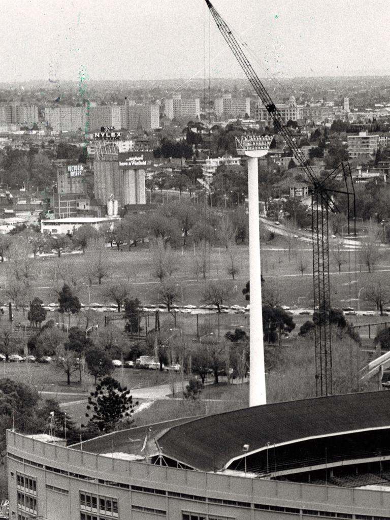 The existing light towers will be integrated into the design.