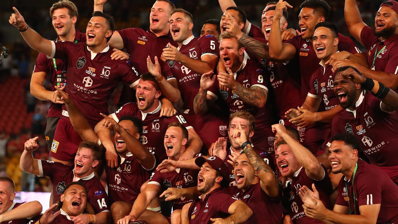 Dubbed as no good by many critics, the Maroons celebrate winning game three and the series last year.