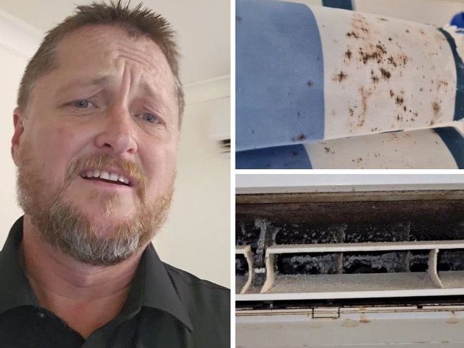 Tim said he felt 'disgusted' by how dirty the hotel room was. Picture: Supplied